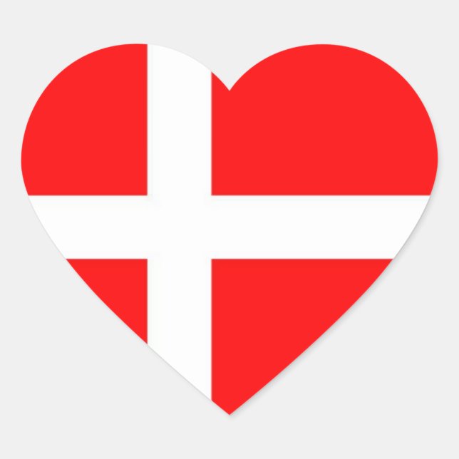 DANISH FLAG Herz-Aufkleber (Vorderseite)