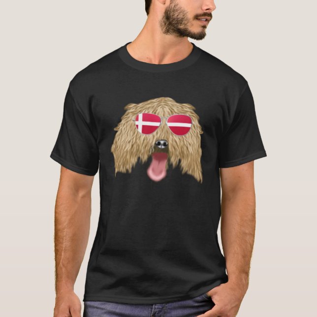 Danish Flag Italian Greyhound Dog Denmark Pocket T-Shirt (Vorderseite)