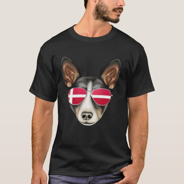 Danish Flag Rat Terrier Dog Denmark Pocket T-Shirt (Vorderseite)