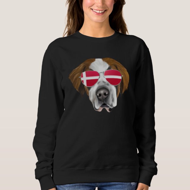 Danish Flag St Bernard Dog Denmark Pocket Sweatshirt (Vorderseite)
