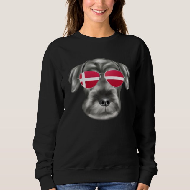 Danish Flag Standard Schnauzer Dog Denmark Pocket Sweatshirt (Vorderseite)