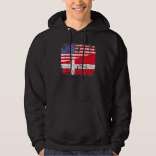 Danish Roots Halb American Flag Dänemark Patriotic Hoodie