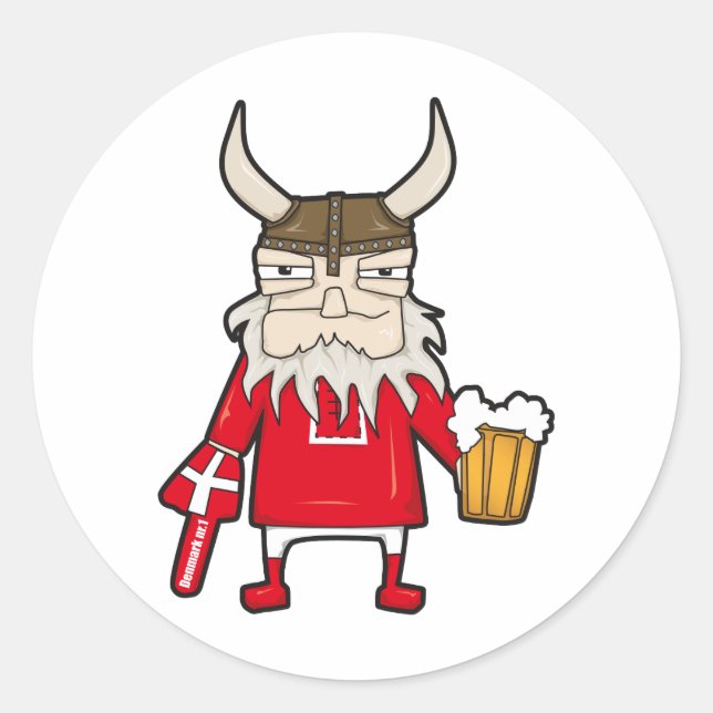 Danish Viking Fan Runder Aufkleber (Vorderseite)