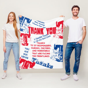 DANK AN DIE ÄRZTE, KRANKENSCHWESTERN UND ERSTHELFE FLEECEDECKE