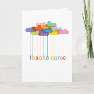 Dank an die Krankenschwester, Regenbogenwolken Dankeskarte