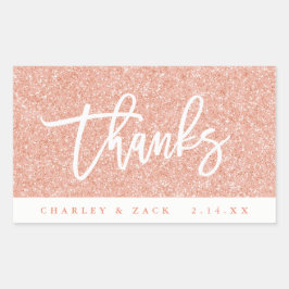 Dank Blush Pink Glitzer Mini Wine Champagne Rechteckiger Aufkleber