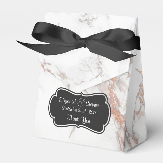 Dank der Hochzeit aus weißem Marmor Geschenkschachtel (Vorderseite)