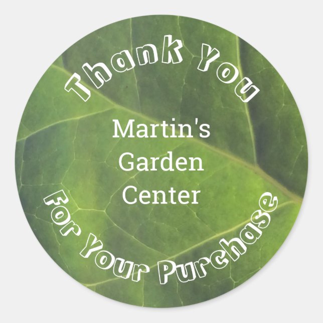 Dank des grünen Leaf-Geschäfts für den Kunden Runder Aufkleber (Vorderseite)