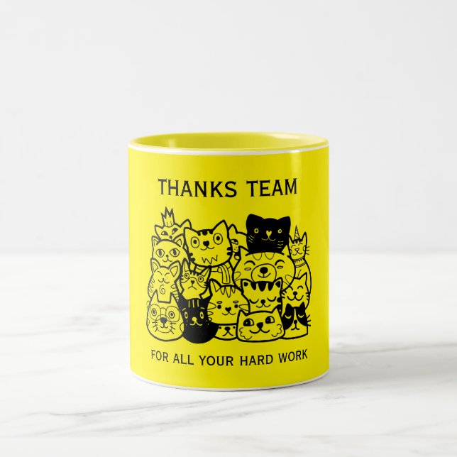Dank des Unternehmensteams Zweifarbige Tasse (Mittel)