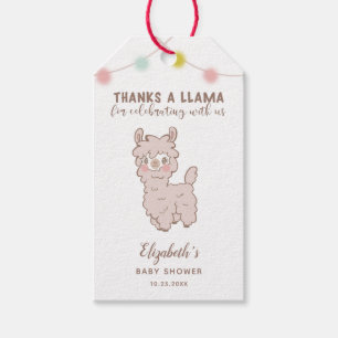 Dank einer Llama Niedlich Baby Dusche Gefallen Geschenkanhänger
