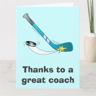 Dank eines großen Hockeytrainers aus dem Team Dankeskarte