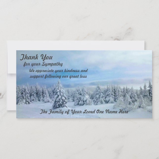 Dank für Ausdrücke des Beileids Dankeskarte (Vorderseite)