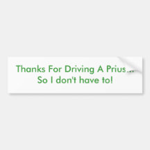 Dank für das Fahren von einem Prius