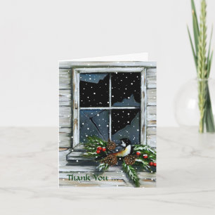 Dank für Weihnachtsgeschenk: Vogel, Feiertagskarte