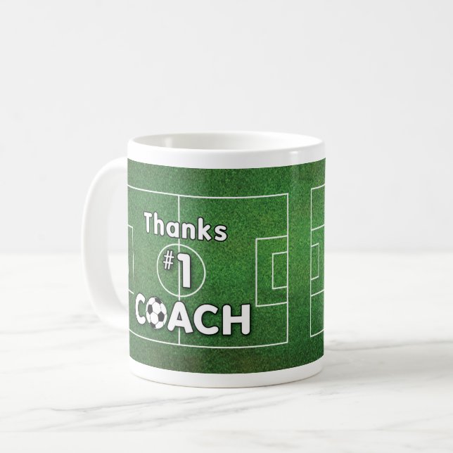 Dank Fußball-Trainerfeld Kaffeetasse (Vorderseite Links)