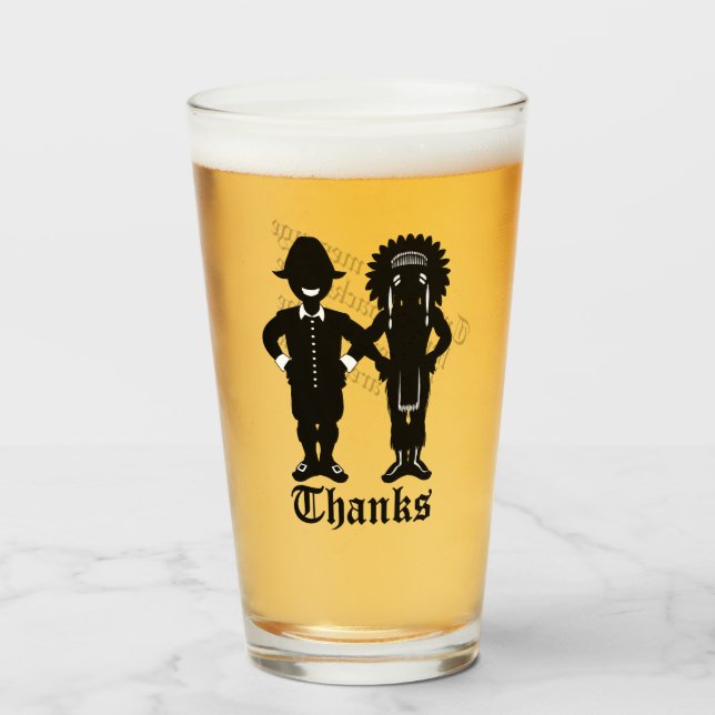 Dank Glasses Personalisiert Fun Erntedank Decor Glas (Vorne (Gefüllt))