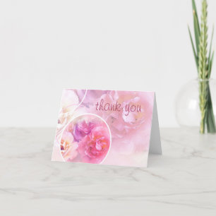 Dank Hand Schrift Text Wasserfarbe Rosen Elite Dankeskarte