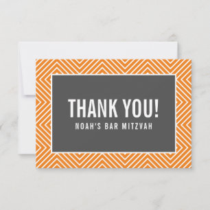 DANK IHNEN BAR MITZVAH Moderne geometrische Grauor Dankeskarte