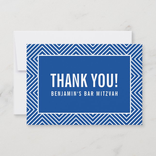 DANK IHNEN BAR MITZVAH moderne geometrische königs Dankeskarte (Vorderseite)