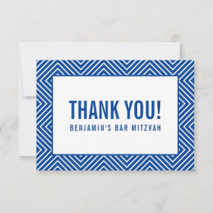 DANK IHNEN BAR MITZVAH moderne geometrische königs Dankeskarte