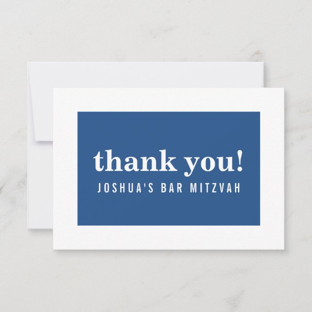 DANK IHNEN BAR MITZVAH moderne minimalistische Mar Dankeskarte (Vorderseite)