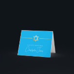 DANK IHNEN Bar mitzvah modernen goldenen Stern aqu Dankeskarte<br><div class="desc">[ HINWEIS - DER GOLD-EFFEKT IST EIN DRUCKENDES BILD ] Ein modernes, einfaches Design für DANK YOU CARD Setup als Vorlage. Es ist einfach für Sie, Ihre eigenen Daten hinzuzufügen, oder auf die Schaltfläche Größe zu drücken und Sie können Text, Schriftart, Anpassungen, etc. TIPP: 1 hinzufügen oder ändern. Um die...</div>