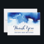 DANK IHNEN BAR MITZVAH Moderner Stern Blau Wasserf Dankeskarte<br><div class="desc">per kat massard >>> kat@simplysweetPAPERIE.com << Eine einfache, stilvolle Art zu sagen, danke an Ihre Gäste für den Besuch Ihres Kindes BAR MITZVAH Setup als Vorlage ist es einfach für Sie, Ihre eigenen Daten hinzuzufügen, oder klicken Sie auf die Schaltfläche Anpassen und Sie können hinzufügen oder ändern Text, Schriftart, Größen...</div>
