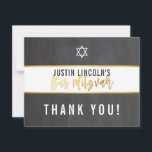 DANK IHNEN BAR MITZVAH Modernes Grauschalkpappgold Dankeskarte<br><div class="desc">per kat massard >>> kat@simplysweetPAPERIE.com << Eine einfache, stilvolle Art zu sagen, danke an Ihre Gäste für die Teilnahme an Ihrem EVENT-Setup als Vorlage ist es einfach für Sie, Ihre eigenen Details, oder drücken Sie die Schaltfläche Anpassen und Sie können hinzufügen oder ändern Text, Schriftart, Größen etc TIP: 1. Um...</div>