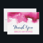 DANK IHNEN BAT MITZVAH stilvolle Sterne rosa Aquar Dankeskarte<br><div class="desc">per kat massard >>> kat@simplysweetPAPERIE.com << Eine einfache, stilvolle Art zu sagen, danke an Ihre Gäste für die Teilnahme an Ihrem Kind BAT MITZVAH Setup als Vorlage ist es einfach für Sie, Ihre eigenen Daten, oder klicken Sie auf die Schaltfläche Anpassen und Sie können hinzufügen oder ändern Text, Schriftart, Größen...</div>