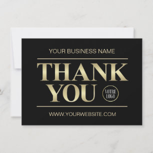 DANK IHNEN Business Black & Gold  LOGO Dankeskarte
