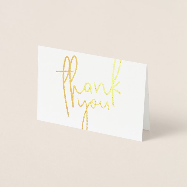 DANK IHNEN handgetippt moderne Art GOLD FOIL Foil Folienkarte (Vorderseite)