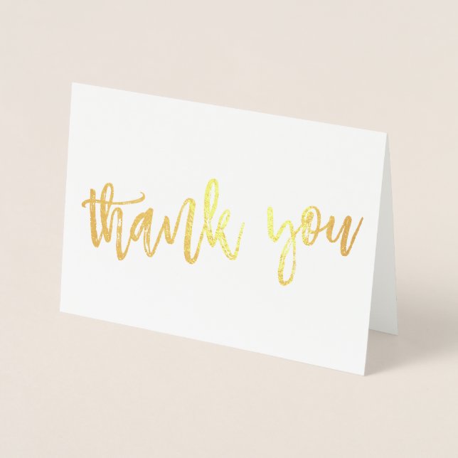 DANK IHNEN handgetippt moderne Art GOLD FOIL Folienkarte (Vorderseite)