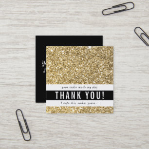 DANK IHNEN moderne, schlichte Glam Luxus Gold Glit Quadratische Visitenkarte