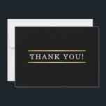 DANK IHNEN modernes Schwarz-weißes Gold schlicht Dankeskarte<br><div class="desc">von kat massage >>> kat@simplysweetPAPERIE.com <<< A Vielen Dank für Ihre besondere Veranstaltung oder Ihr besonderes Geschäft</div>
