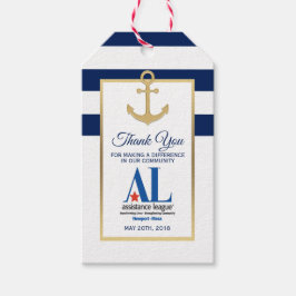 DANK IHNEN Nautical Navy Blue Gastgeschenk LOGO Geschenkanhänger