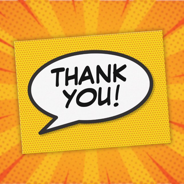 DANK IHNEN Reden Bubble Fun Modernes Comic Buch Postkarte (THANK YOU Speech Bubble Fun Modern Comic Book Postcard
)