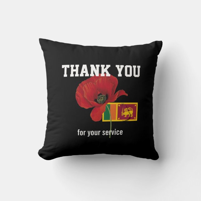 DANK IHNEN Servicemen Veterans Poppy SRI LANKA Kissen (Vorderseite)