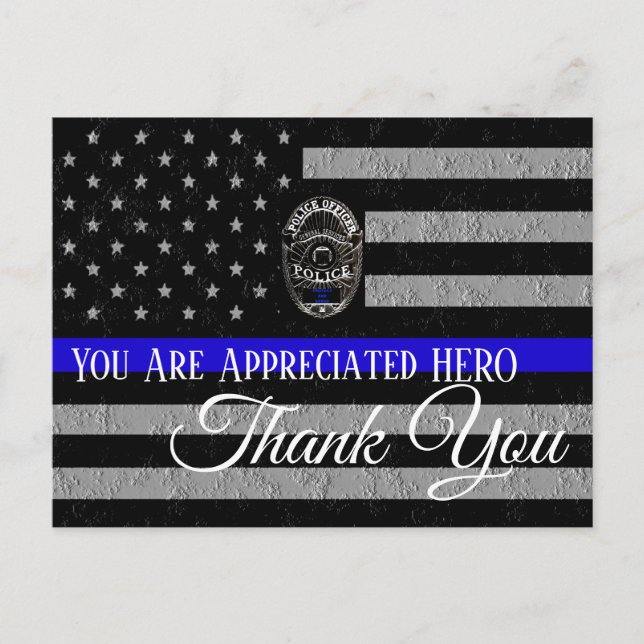 DANK IHRER UNTERSTÜTZUNG FÜR DIE POLIZEI POSTKARTE (Vorderseite)