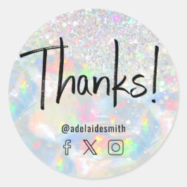 Dank Imitate Holograph opal Glitzer Runder Aufkleber