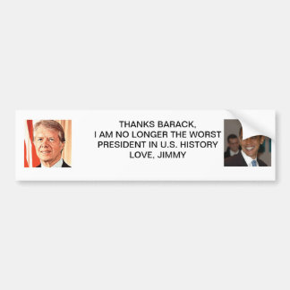 Dank Jimmy Carters Barack Obama Autoaufkleber