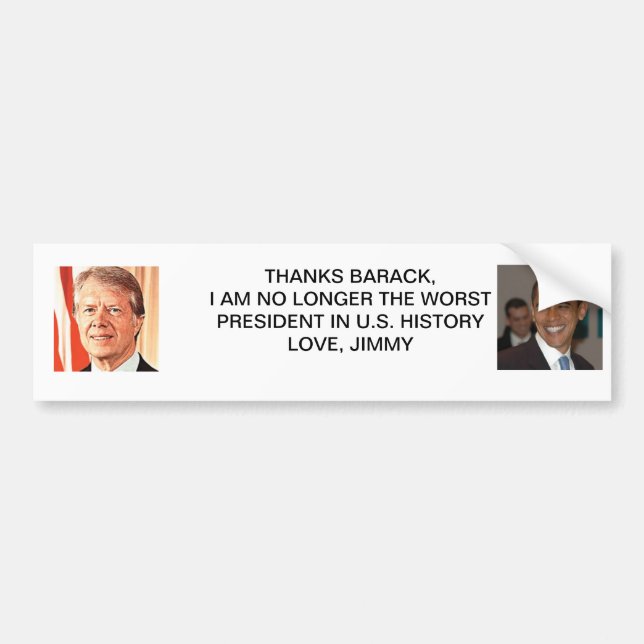 Dank Jimmy Carters Barack Obama Autoaufkleber (Vorne)
