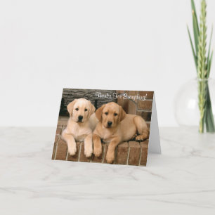 Dank Labrador Retriever Welpen Grußkarte Dankeskarte
