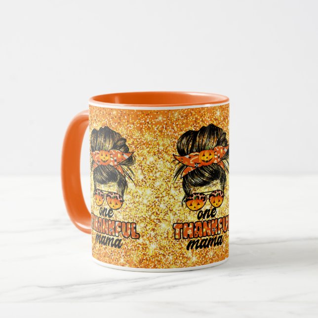 Dank Mama Autumn Farbe anpassen Tasse (Vorderseite Links)