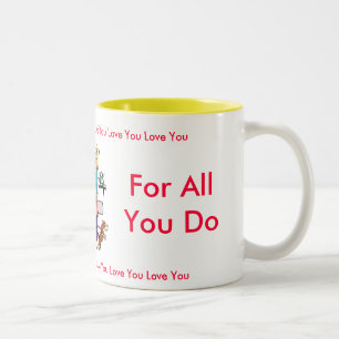 Dank-Mama-Tasse Zweifarbige Tasse