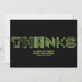 DANK | Neongrüne Abschluss-Ankündigungskarten Einladung