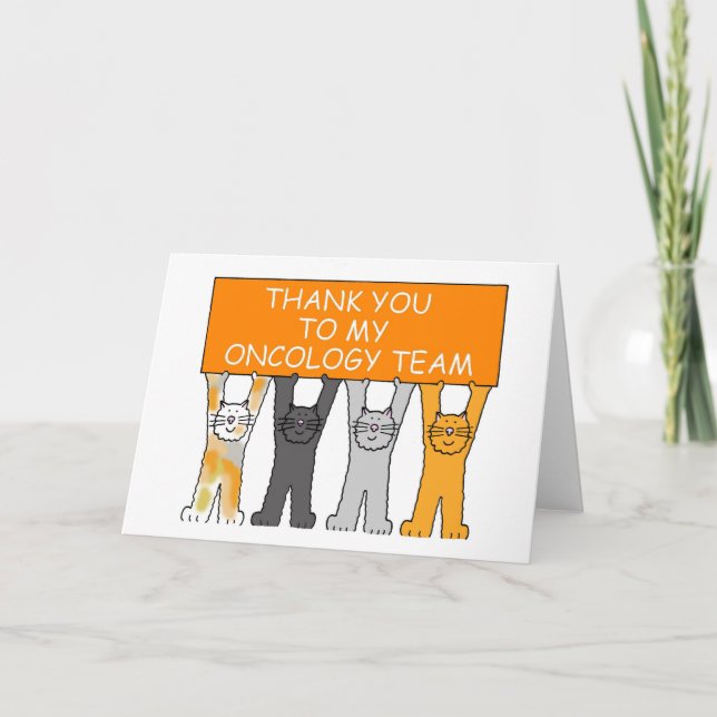Dank Onkologie Team Leukämie Support Cats. Karte (Vorderseite)