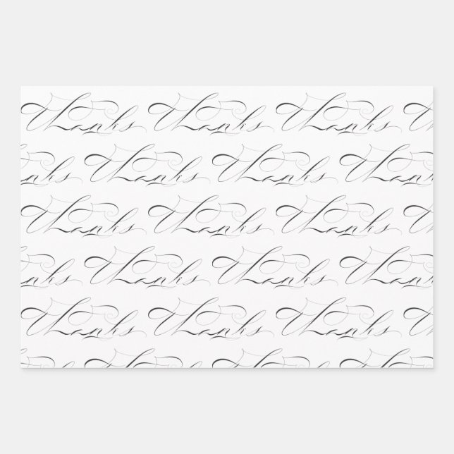 Dank Original Kalligraphie Wrapping Paper Geschenkpapier Set (Vorderseite)