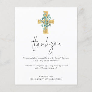 Dank PAPER Eukalyptus Cross Christening Taufe Flyer
