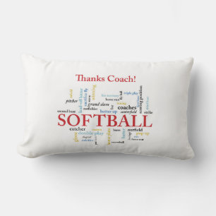 Dank Softball Coach Worte aus Gruppe, Team, Rot Lendenkissen
