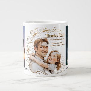 Dank Vater - Goldene Wirbel und Liebe   Jumbo-Vate Jumbo-Tasse